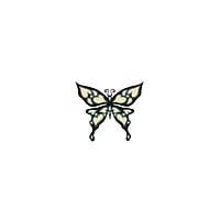 Fake-tattoo met In kleur gedrukt op papier en Huidvriendelijke lijm. Breedte:4,4cm. Hoogte:3,9cm.  vlinder