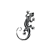 Fake-Tattoo avec Couleur imprime sur papier et Adhsif bien tolr par la peau. Largeur:5cm. Hauteur:8,3cm.  Salamandre Margouillat Varan Gecko Gekko Lzard