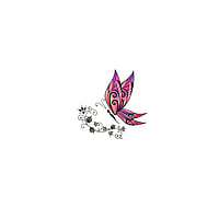 Kinder Fake Tattoo Breite:3,3cm. Hhe:3,3cm.  Schmetterling Sommervogel Blatt Pflanzenmuster Florales Muster Kleeblatt Blume