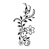 Fake-Tattoo Couleur imprime sur papier Adhsif bien tolr par la peau Fleur Feuille Motif_floral Papillon