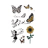 Fake Tattoo Color printed on paper Skin friendly adhesive Flower Fairy Butterfly