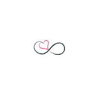 Fake Tattoo with Color printed on paper and Skin friendly adhesive. Width:5,7cm. Height:2,7cm.  Eternal Loop Eternity Everlasting Braided Intertwined 8 Heart Love