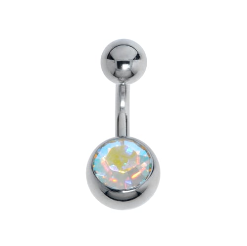 Treuheld Titan Bauchnabelpiercing - Mit Kristallen 1,6mm 8mm Oder 10mm