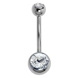 Titanium belly piercing Titanium Crystal