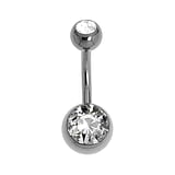 Titanium navelpiercing Titanium Premium kristal