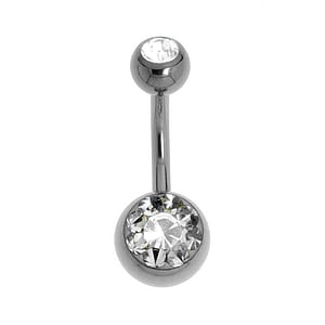Titanium belly piercing Titanium Premium crystal
