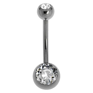 Titanium belly piercing Titanium Premium crystal