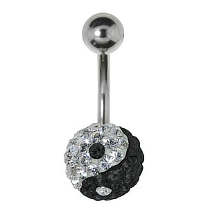 Piercing de nombril en titane Titane Cristal premium