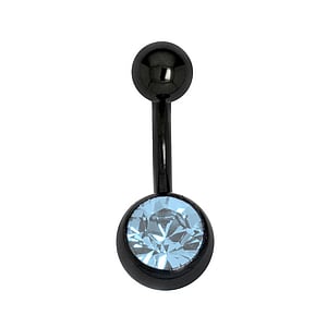 Titanium belly piercing Titanium Crystal Black PVD-coating