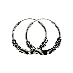 Tribal hoop earrings Silver 925 Tribal_pattern