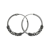 Tribal hoop earrings Silver 925 Tribal_pattern