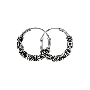 Tribal hoop earrings Silver 925 Tribal_pattern