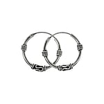 Tribal hoop earrings out of Silver 925. Shiny.  Tribal pattern