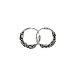 Croles tribal en Argent 925. Diamtre:12mm.  Dessin tribal Motif tribal