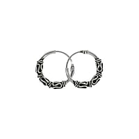 Croles tribal en Argent 925. Diamtre:12mm.  Dessin tribal Motif tribal