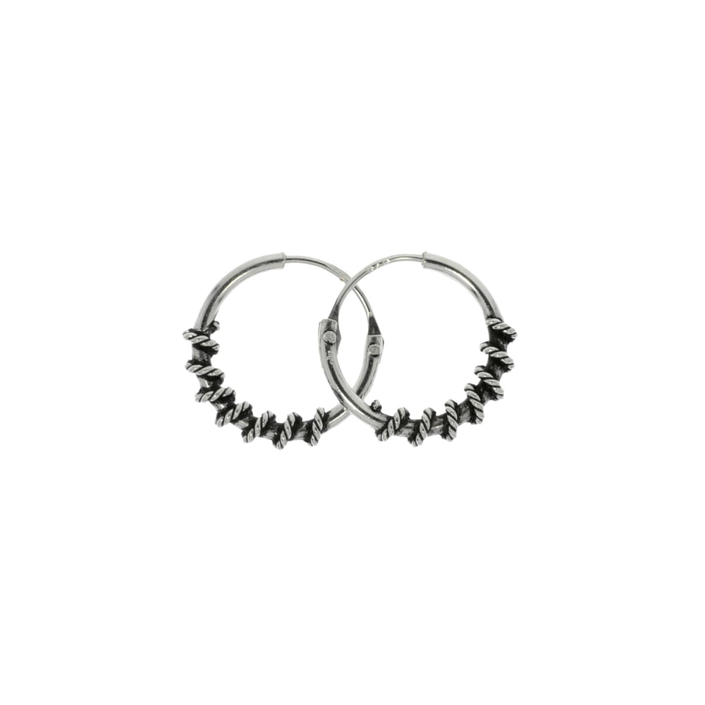 Tribal hoop earrings 32 out of Silver 925 Tribal pattern BIJOUTERIA