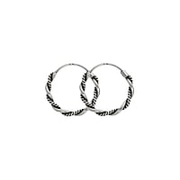 Tribal hoop earrings out of Silver 925. Width:16mm.  Tribal pattern