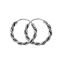 Tribal hoop earrings out of Silver 925.  Tribal pattern