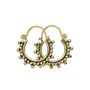 Tribal hoop earrings Brass