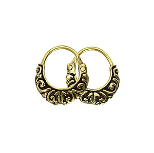 Tribal hoop earrings Brass