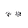 Dermal-Anchor tops Titanium Crystal Flower