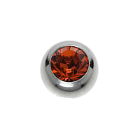 1.6mm Titan piercing uit Titanium met Premium kristal. Schroefdraad:1,6mm. Diameter:5mm. Glanzend.
