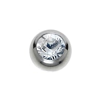 1.6mm Titan piercing uit Titanium met Premium kristal. Schroefdraad:1,6mm. Diameter:5mm. Glanzend.