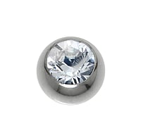 1.6mm Titan Piercing mit Premium Kristall. Gewinde:1,6mm. Durchmesser:6mm. Glänzend.
