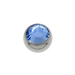 1.6mm Titan Piercing mit Premium Kristall. Gewinde:1,6mm. Durchmesser:5mm. Glänzend.