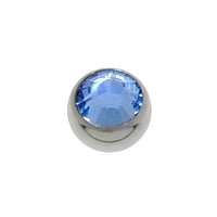 Piercing aus Titan mit Premium Kristall. Gewinde:1,6mm. Durchmesser:5mm. Gewicht:0,22g. Glänzend.
