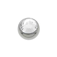 1.6mm Titan piercing uit Titanium met Premium kristal. Schroefdraad:1,6mm. Diameter:5mm. Glanzend.