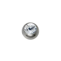 1.2mm Titane lment de piercing avec Cristal premium. Pas-de-vis:1,2mm. Diamtre:3mm. brillant.