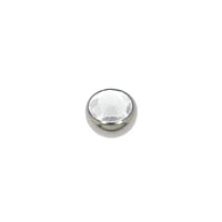 1.2mm Titanium piercing part with Premium crystal. Thread:1,2mm. Diameter:3mm. Shiny.
