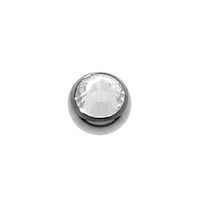 1.2mm Titanium piercing part with Premium crystal. Thread:1,2mm. Diameter:4mm. Shiny.