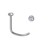 Piercing du nez en titane avec Cristal premium. Longueur:6,5mm. Coupe transversale :0,8mm. Diamtre:2,35mm.