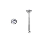 Titanium nose piercing with Premium crystal. Length:6,5mm. Cross-section:0,8mm. Diameter:2,3mm.