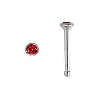 Titanium nose piercing with Premium crystal. Length:6,5mm. Cross-section:0,8mm. Diameter:2,3mm.