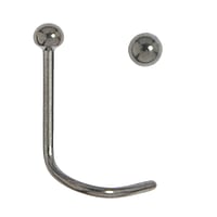 Piercing per naso in titanio Lunghezza:6,5mm. Sezione:0,8mm. Diametro:2mm.