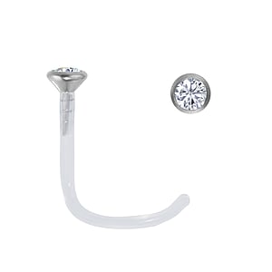 Piercing de titanio para la nariz Titanio Bioplast Cristal premium