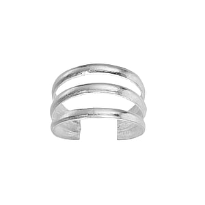 Bague de doigt de pied Argent 925 Spirale Bandes Rayures Zbrure