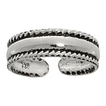 Toering out of Silver 925. Width:5mm. Bendable for adjustment and for wearing.  Tribal pattern Stripes Grooves Rills Lines