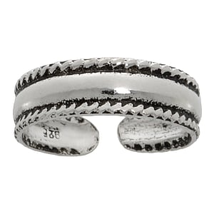 teenring Zilver 925 tribal_tekening tribal_patroon streep lijn ribbels