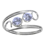 Stone toe ring Silver 925 Crystal Spiral Eternal Loop Eternity