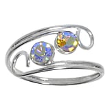 Bague orteil de pierre Argent 925 Cristal Spirale ternel Dragonne Infini