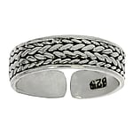 Toering out of Silver 925. Width:5mm. Bendable for adjustment and for wearing.  Eternal Loop Eternity Everlasting Braided Intertwined 8 Tribal pattern Stripes Grooves Rills Lines