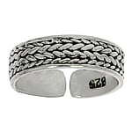 Bague de doigt de pied en Argent 925. Largeur:5mm. Flexibles pour senfiler et sajuster.  ternel Dragonne Infini Interminable ternit Tress Nou 8 Dessin tribal Motif tribal Bandes Rayures Zbrure Rainure Rainurage Lignes