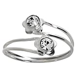 Stone toe ring Silver 925 Crystal Flower