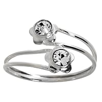 Stone toe ring out of Silver 925 with Crystal. Width:10mm. Bendable for adjustment and for wearing.  Flower