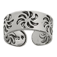 Bague de doigt de pied en Argent 925. Largeur:7,1mm. Flexibles pour senfiler et sajuster.  Fleur Feuille Motif floral