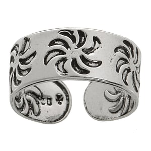 Bague de doigt de pied Argent 925 Fleur Feuille Motif_floral